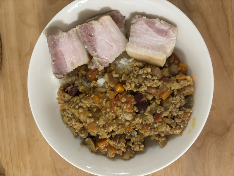 カレーにトッピングした様子